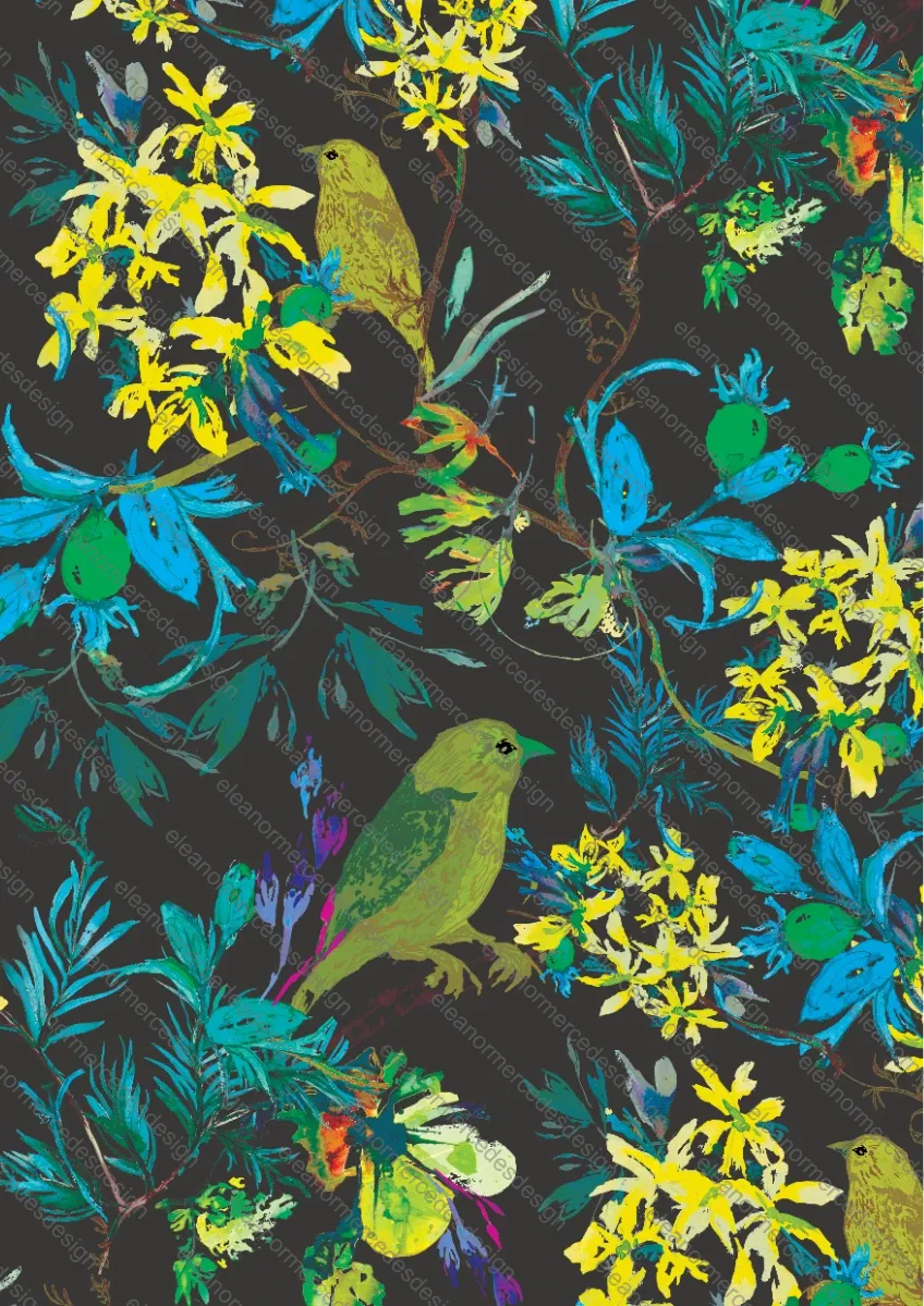 Midnight Canopy Pattern Repeat